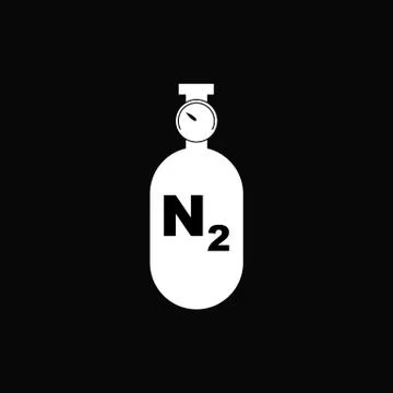 Nitrogen Gas Cylinder with manometer. Vector illustration isolated on white b Stock Illustration