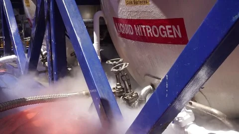 Nitrogen liquid. Stock Footage 83606065