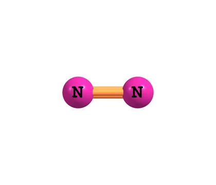 Nitrogen molecular structure isolated on white Stock Illustration