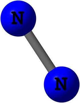Nitrogen molecular structure isolated on white Stock Illustration