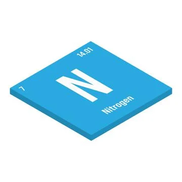 Nitrogen, N, periodic table element Stock Illustration