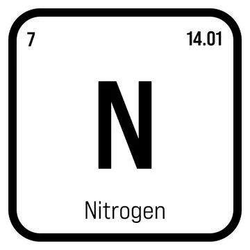 Nitrogen, N, periodic table element Stock Illustration