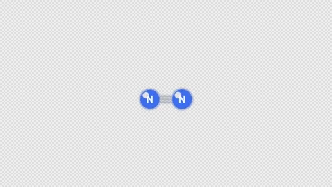 Nitrogen N2 Ball And Stick Model Animation Clean No Text Alpha 4K Видео 339310369