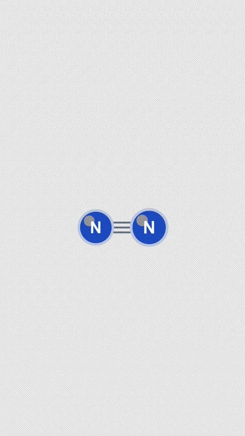 Nitrogen N2 Ball And Stick Model Clean No Text Alpha 4K Vertical 9x16 Light 库存影片 339506379