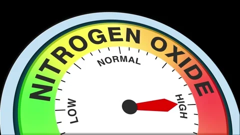 Nitrogen Oxide Level Text or Word  Low and Normal to High Meter Concept Video stock 288651310