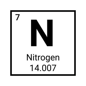 Nitrogen periodic element icon. Nitrogen chemical symbol icon vector laboratory イラスト素材