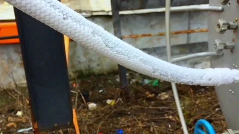 Nitrogen pumping hose slow Stock Footage 90511923