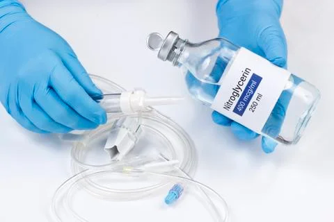 Nitroglycerin IV Bottle Stock Photos