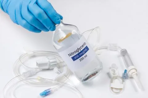 Nitroglycerin IV Bottle Stock Photos