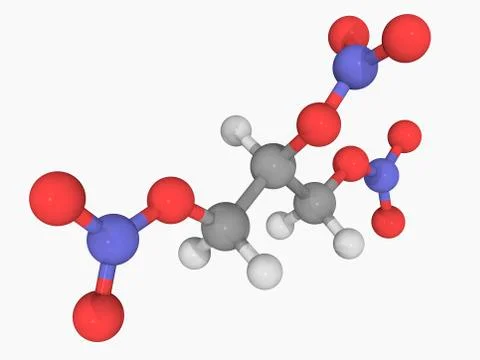 Nitroglycerin molecule Stock Illustration