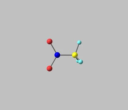 Nitromethane molecule isolated on grey Stock Illustration