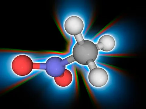 Nitromethane organic compound molecule Stock Illustration