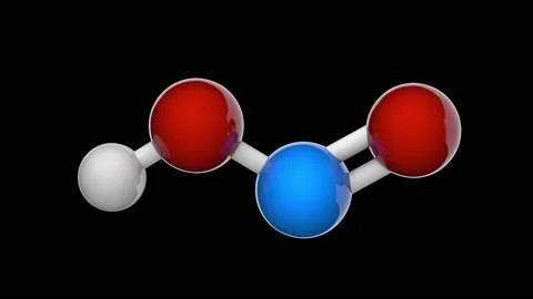 Nitrous acid. HNO2. Seamless loop. RGB + Alpha (Transparent) channel Stock Footage 154230766