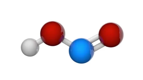 Nitrous acid. HNO2. Seamless loop. White background Stock Footage 154230770