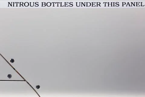 Nitrous Bottles under this panel Stock Photos
