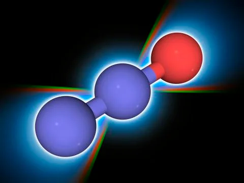 Nitrous oxide chemical compound molecule Stock Illustration