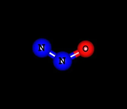 Nitrous oxide molecular structure isolated on black Stock Illustration