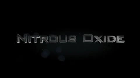 Nitrous Oxide title metal text on black alpha channel background Vídeos de archivo 296215403
