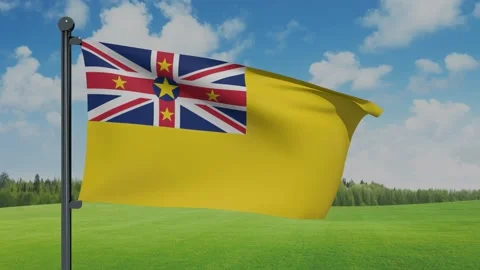 Niue Flag Stock Footage 153255106