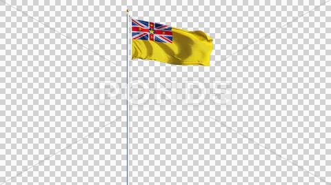 Niue flag, long shot, isolated with alpha channel Stock Photos