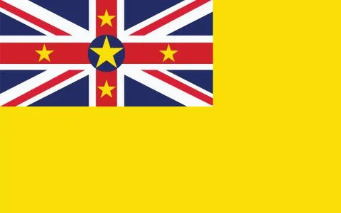 Niue flag vector graphic. Rectangle Niuean flag illustration. Niue country fl Stock Illustration