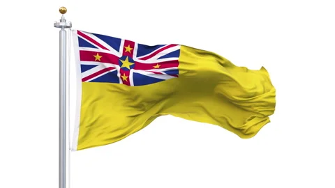 Niue flag waving looping with transparent background. Stock Footage 334188500