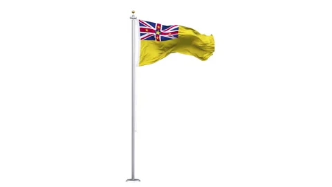 Niue flag waving looping with transparent background. Stock Footage 334189248