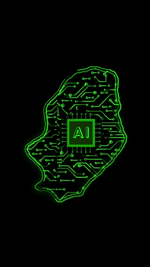 Niue Map AI Chipset Technology Opener Stock Footage 337172326