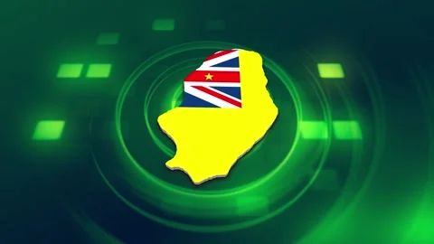 Niue Map and Flag Background Stock Footage 344029304