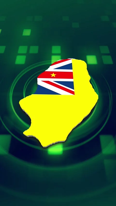 Niue Map and Flag Background Video stock 347126132