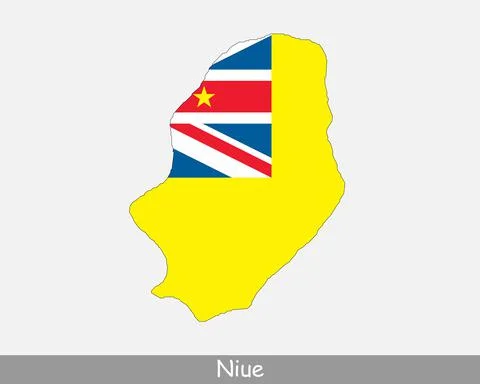 Niue Map Flag Stock Illustration