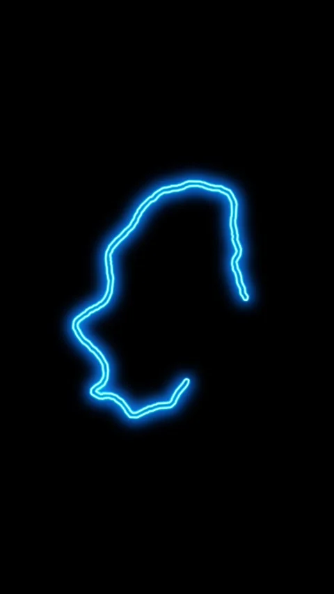 Niue Map Outline Neon Lights Stock Footage 333057053