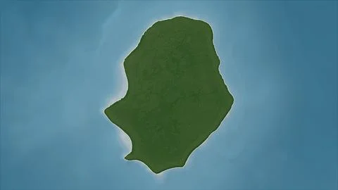 Niue outlined on a Pale colored elevation map with lakes and rivers イラスト素材