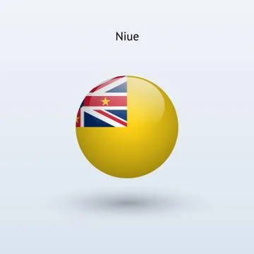 Niue round flag. Vector illustration. Stockillustratie