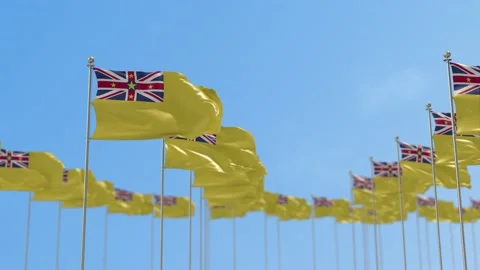 Niue Row Of Flags Animation Stock-Footage 148767853