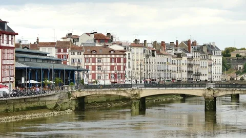 The Nive river in Bayonne. Stock Footage 97150429