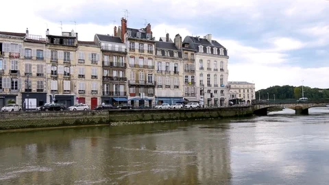 The Nive river in Bayonne. Stock Footage 97150602