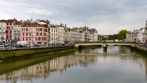 The Nive river in Bayonne. Stock Footage 97150776