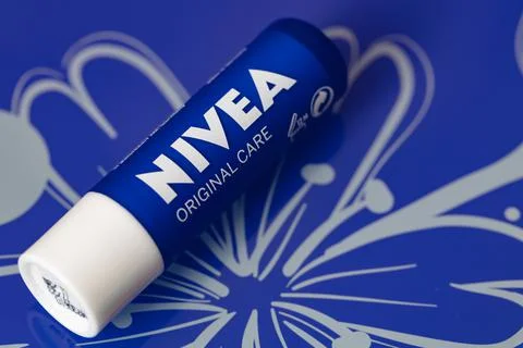 Nivea caring lip balm Stock Photos