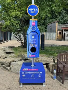 Nivea sunscreen vending machine Stock Photos