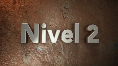 Nivel 2 Metallic 3D Text on Rusty Wall Background Stock Footage 346070662