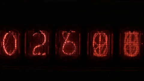 Nixie Clock Numbers Stock Footage 94226077