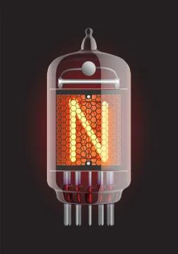 Nixie tube indicator. Stock Illustration