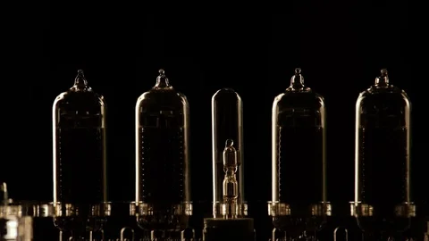 Nixie tube indicator of the numbers retro style Stock Footage 81985853