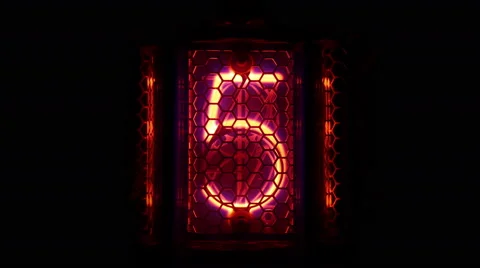 Nixie tube indicator a set of decimal digits. Stock Footage 62435197