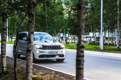 Nizhnevartovsk, Russia - July 31, 2016: Jeep Grand Cherokee SRT Stock Photos