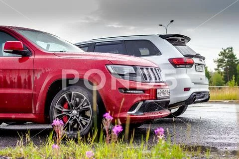 Nizhnevartovsk, Russia - July 8, 2016: Jeep Grand Cherokee SRT Stock Photos