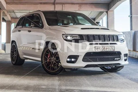 Nizhnevartovsk, Russia - June 16, 2019: Jeep Grand Cherokee SRT Stock Photos