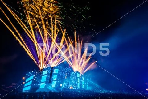 Nizhniy Novgorod, Russia - July 24, 2016: electronic music festival - AFP Stock Photos