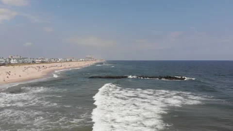 NJ Bradley Beach Ocean Summer (61) Stock Footage